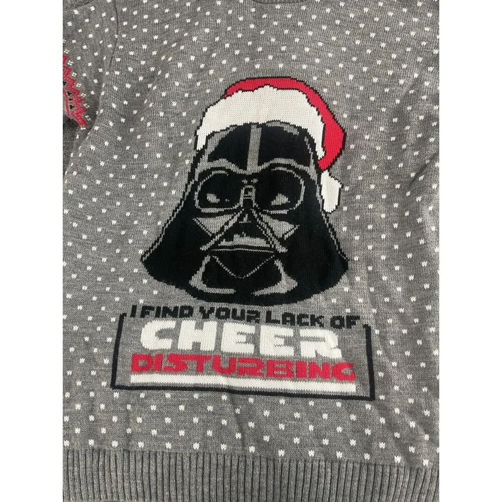 Star Wars Sweater Mens Medium Christmas Santa Gray Pullover Numskull EU L N191